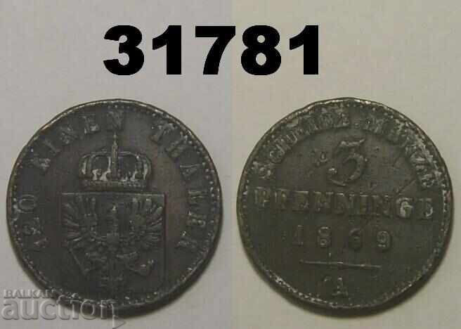 Prussia 3 Pfennig 1869 A Germany Prussia 3 Pfennig 1869 A Germany