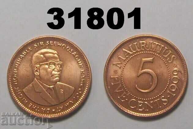 Mauritius 5 Cents 1999