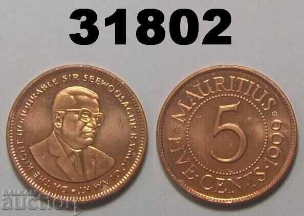 Mauritius 5 Cents 1999