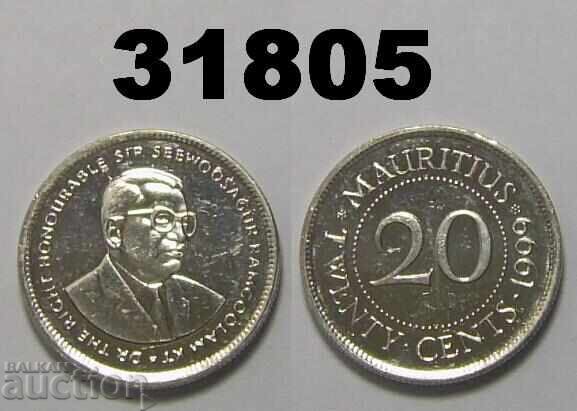 Mauritius 20 cenți 1999 Mauritius 20 cenți 1999