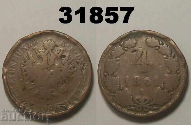 Austria 4 Kreuzer 1861 A