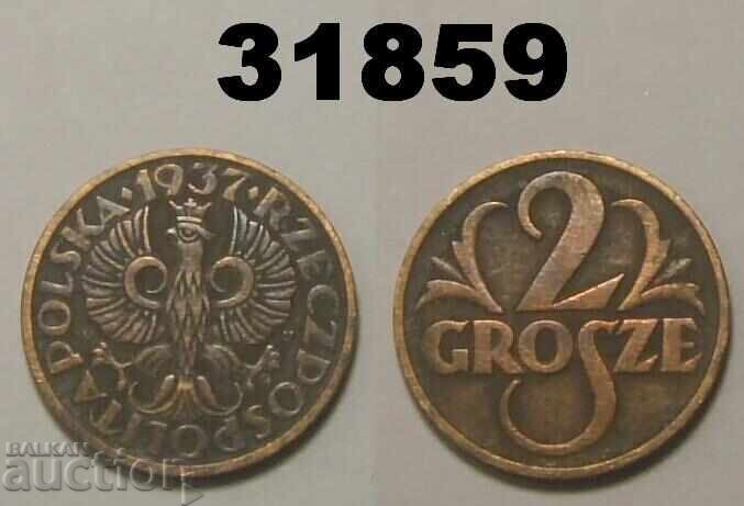 Полша 2 гроша 1937 Полша 2 гроша 1937