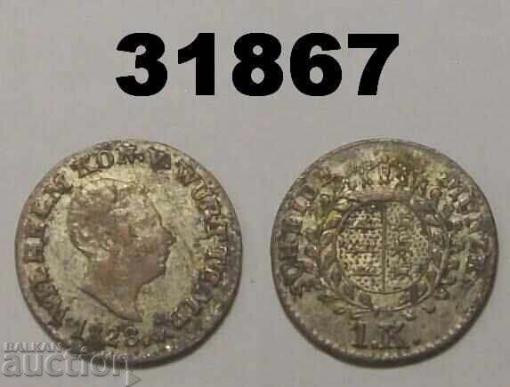 Βυρτεμβέργη 1 κρόιτσερ 1828 Γερμανία