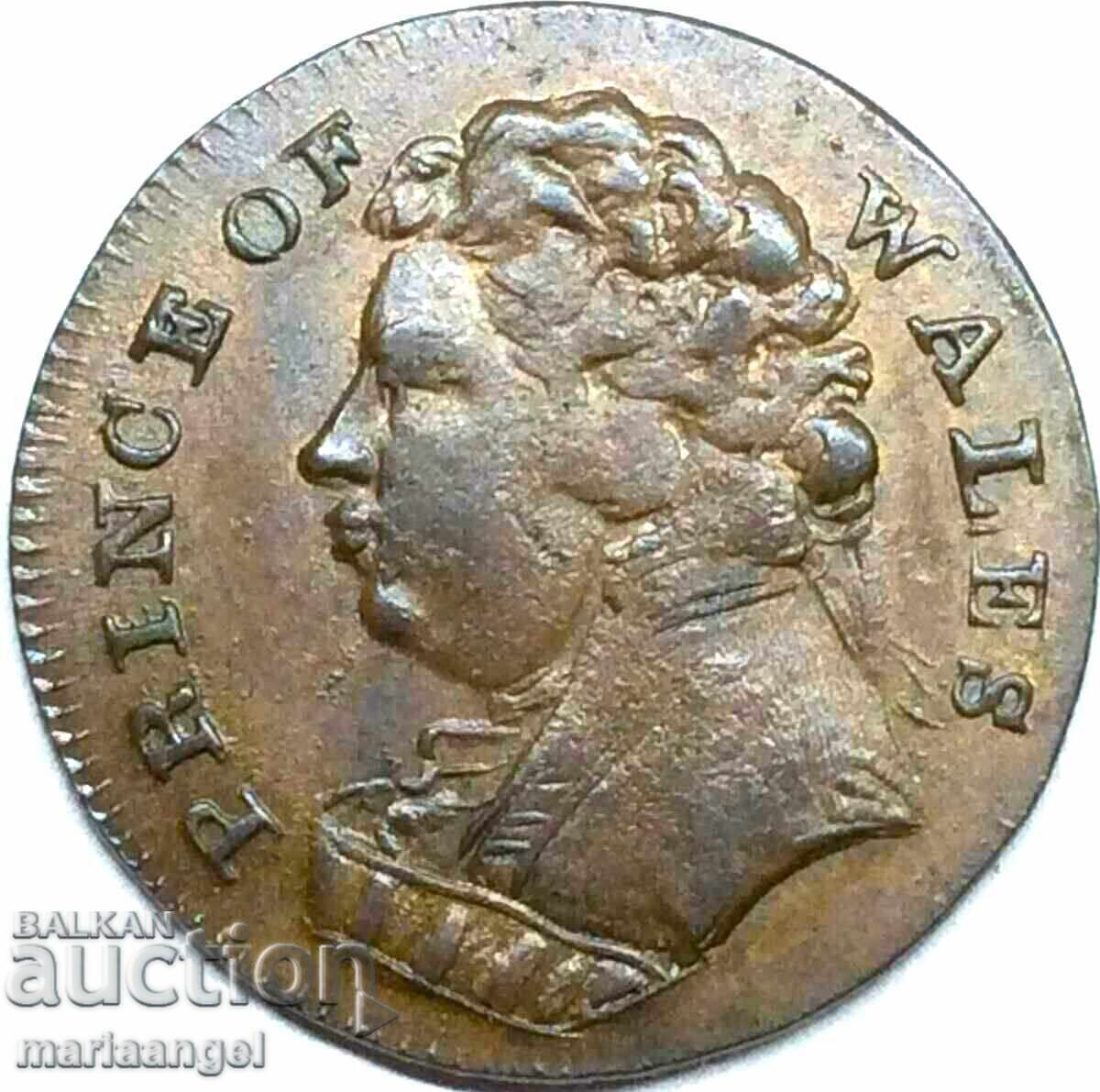 Farthing 1793 Αγγλία "Prince of Wales" 2,87g 20mm χάλκινο - 7