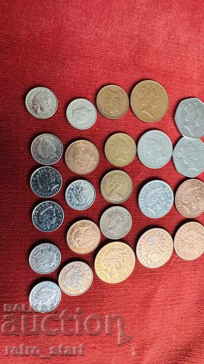 Ηνωμένο Βασίλειο παρτίδα νομισμάτων 24 τεμαχίων με τιμή 4.00 BGN | € 2.05