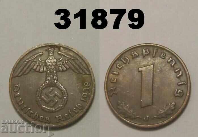 Germania 1 pfennig 1938 J zvastica