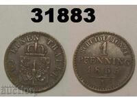 Prusia 1 pfennig 1865 A Germania