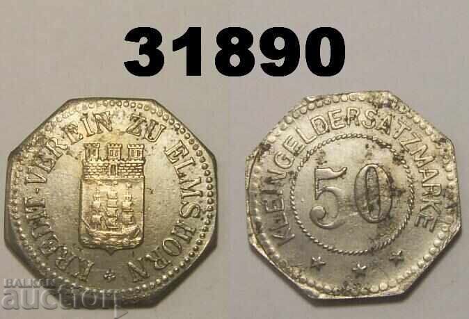 RR! Έλμσχορν 50 πφένιγκ σιδερένιο νότγκέλντ / 1917 / Zhelyazo