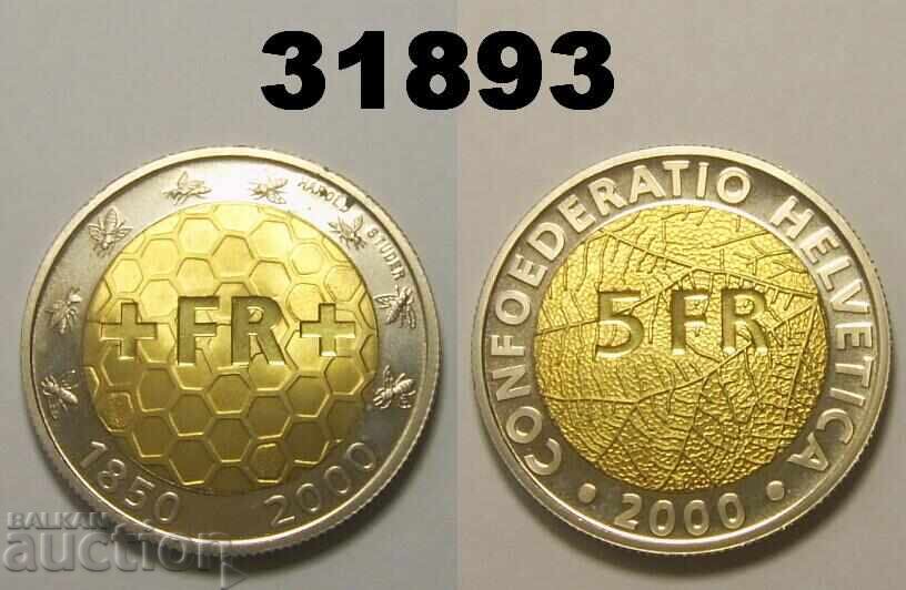 Elveția 5 franci 2000 Jubiliară