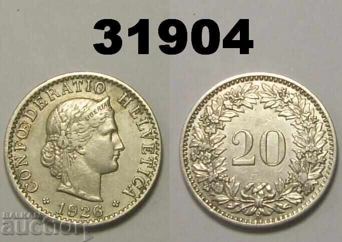 Switzerland 20 Rappen 1926