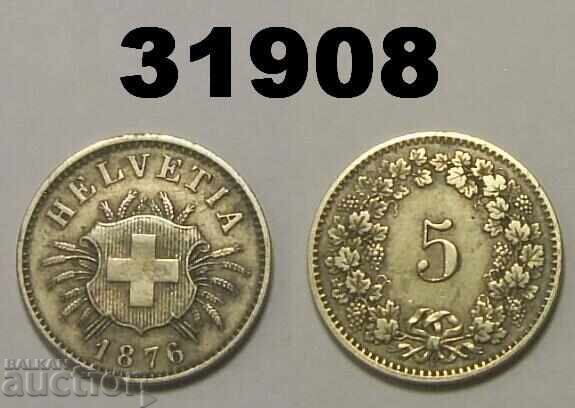 Швейцария 5 рапен 1876 XF Швейцария 5 рапен 1876 XF