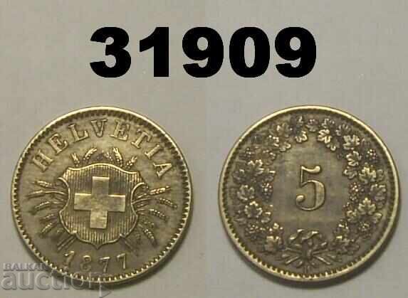 Switzerland 5 Rappen 1877 XF