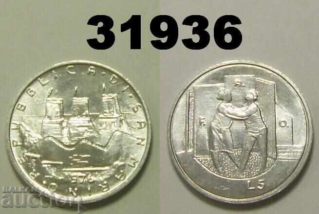 San Marino 5 λίρες 1976 San Marino 5 λίρες 1976