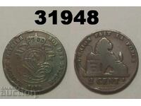 Belgium 2 Centimes 1858