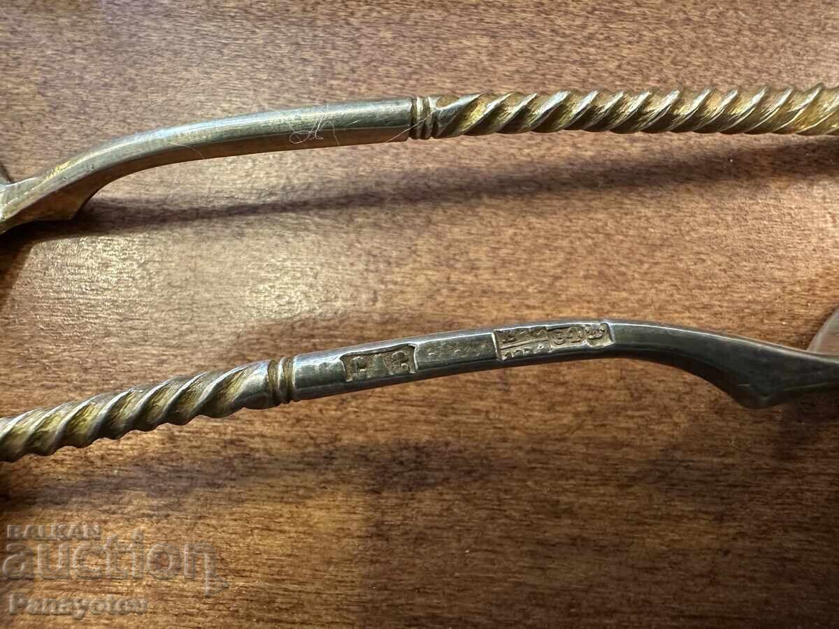 SPOONS SPOONS COFFEE TEA SILVER GOLD NIELO RUSSIA TSARIST with price € 535.00 | 1046.37 BGN