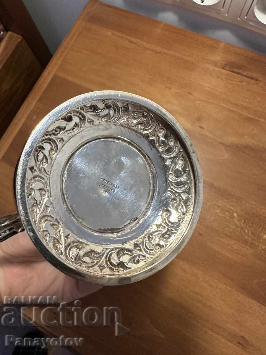 SILVER BOWL SILVER JUG SILVER PITCHER FOR WATER WINE TEA COFFEE - 7