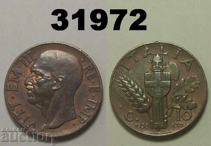 Italy 10 Centesimi 1938 Italy 10 Centesimi 1938