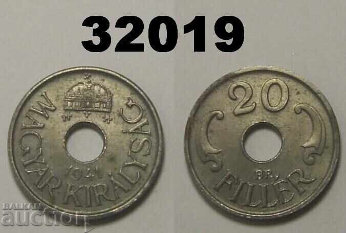 Ουγγαρία 20 Fillera 1941 σιδερένιο Ουγγαρία 20 Fillera 1941 σιδερένιο