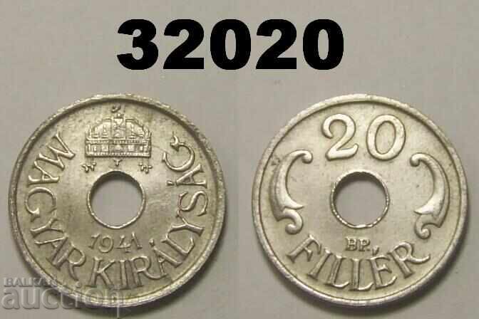 Ουγγαρία 20 Fillera 1941 σιδερένιο Ουγγαρία 20 Fillera 1941 σιδερένιο