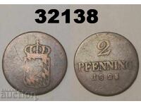 Βαυαρία 2 πφένιγκ 1825 Γερμανία