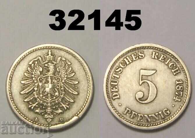 Γερμανία 5 πφένιγκ 1874 D Γερμανία 5 πφένιγκ 1874 D