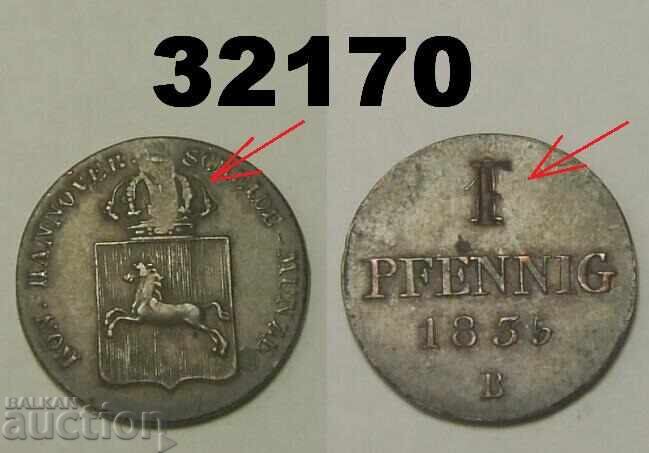 Μαρκαρισμένο Ανόβερο 1 pfennig 1835 B