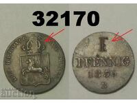Μαρκαρισμένο Ανόβερο 1 pfennig 1835 B