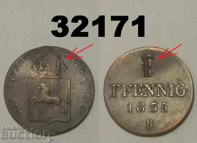 Marked Hannover 1 pfennig 1835 B
