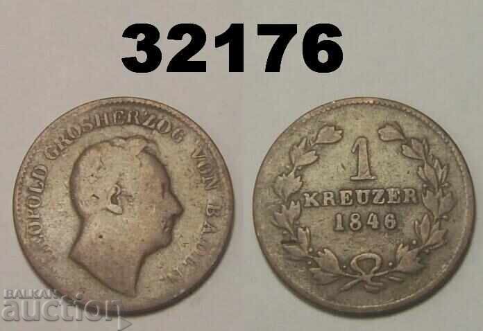 Μπάδεν 1 κρόιτσερ 1846 Γερμανία Μπάδεν 1 κρόιτσερ 1846 Γερμανία