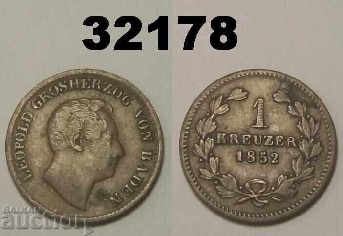 Μπάδεν 1 κρόιτσερ 1852 Γερμανία