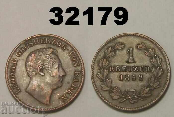 Μπάδεν 1 κρόιτσερ 1852 Γερμανία