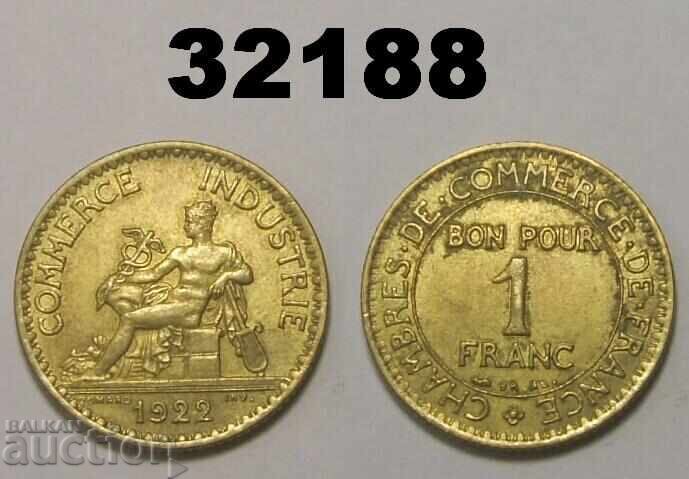 France 1 Franc 1922 XF+