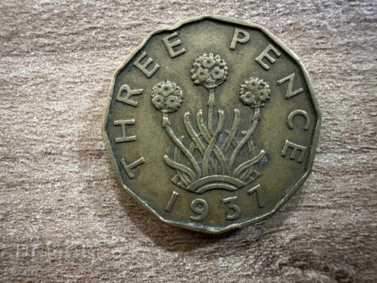 Ηνωμένο Βασίλειο - 3 πένες (1937)