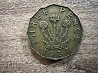 Ηνωμένο Βασίλειο - 3 πένες (1937)