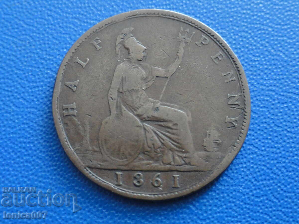 Great Britain 1861 - 1/2 Penny (m)