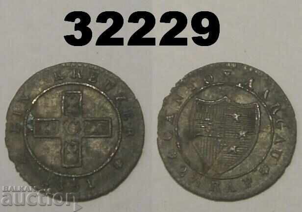 Aargau 2 1/2 Rappen 1831 (1 Kreuzer) Switzerland