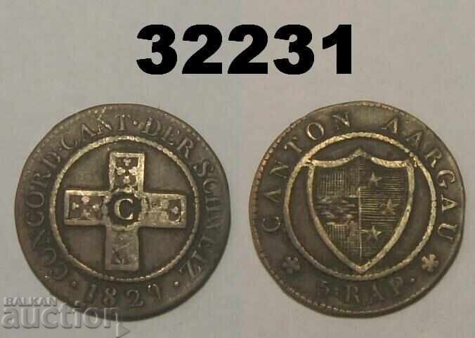 Aargau 5 Rappen 1829 Switzerland