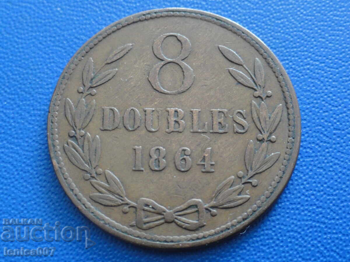 Γκέρνσι 1864 - 8 δουμπλών (μ) - 5 Γκέρνσι 1864 - 8 δουμπλών (μ) - 5