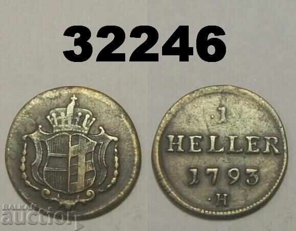 Günzburg 1 Heller 1793 H - Austria