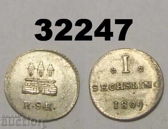 Hamburg 1 Sixling 1809 Germany
