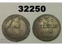 Erfurt 3 pfennig 1759 sm Germania