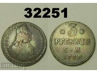 Erfurt 3 pfennig 1759 sm Germania