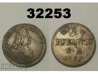 Ερφούρτη 3 πεννίγια 1759 sm Γερμανία