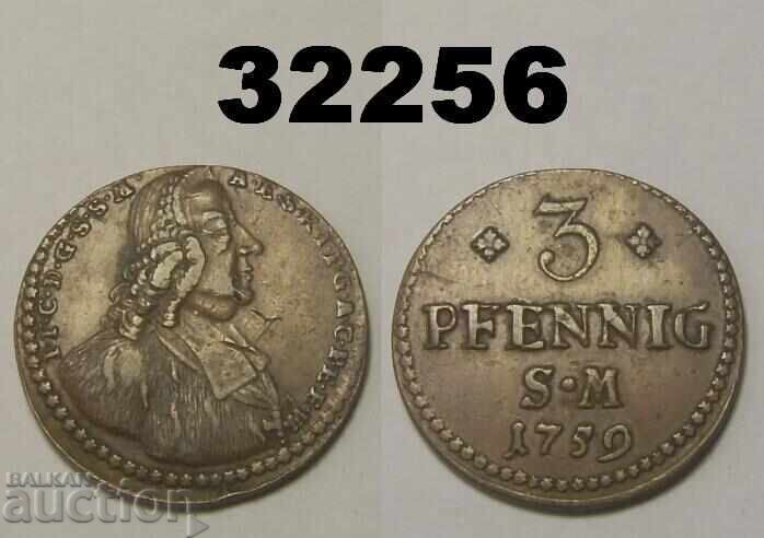 Erfurt 3 pfennig 1759 sm Германия