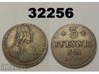 Ερφούρτη 3 πεννίγια 1759 sm Γερμανία