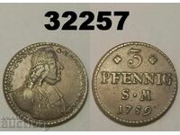 Erfurt 3 Pfennig 1759 SM Germany