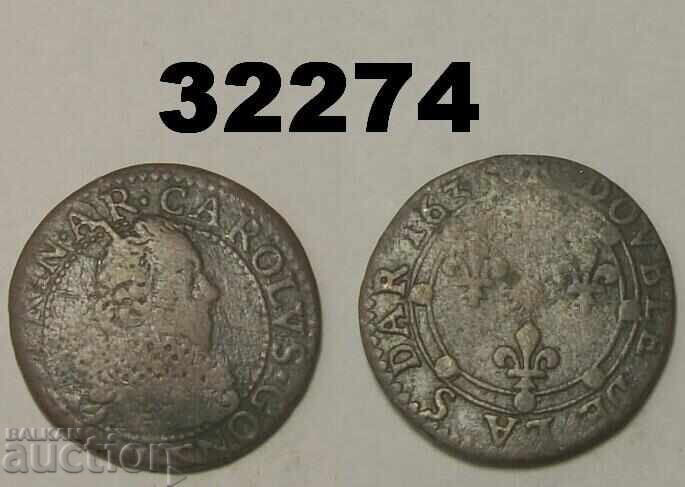Αψίδες-Charleville Διπλό Tournois 1635 Γαλλία