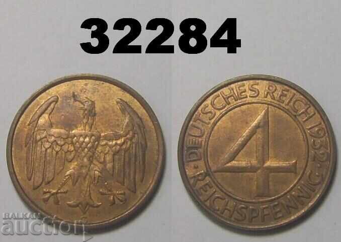 Германия 4 пфенига 1932 G