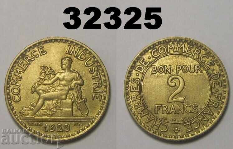 Франция 2 франка 1923 XF+ Отлична Франция 2 франка 1923 XF+ Отлична