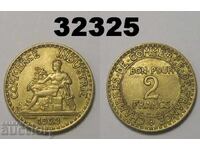 France 2 Francs 1923 XF+ Excellent